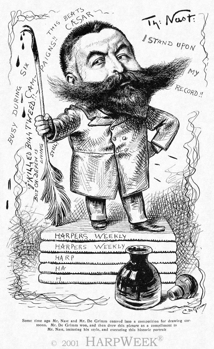 Cartoon of Thomas Nast by de Grimm