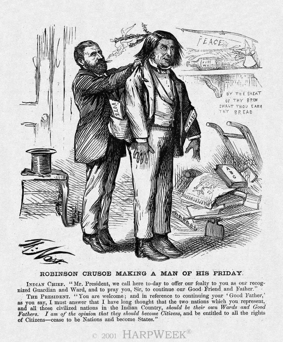 "Robinson Crusoe Making a Man of his Friday"