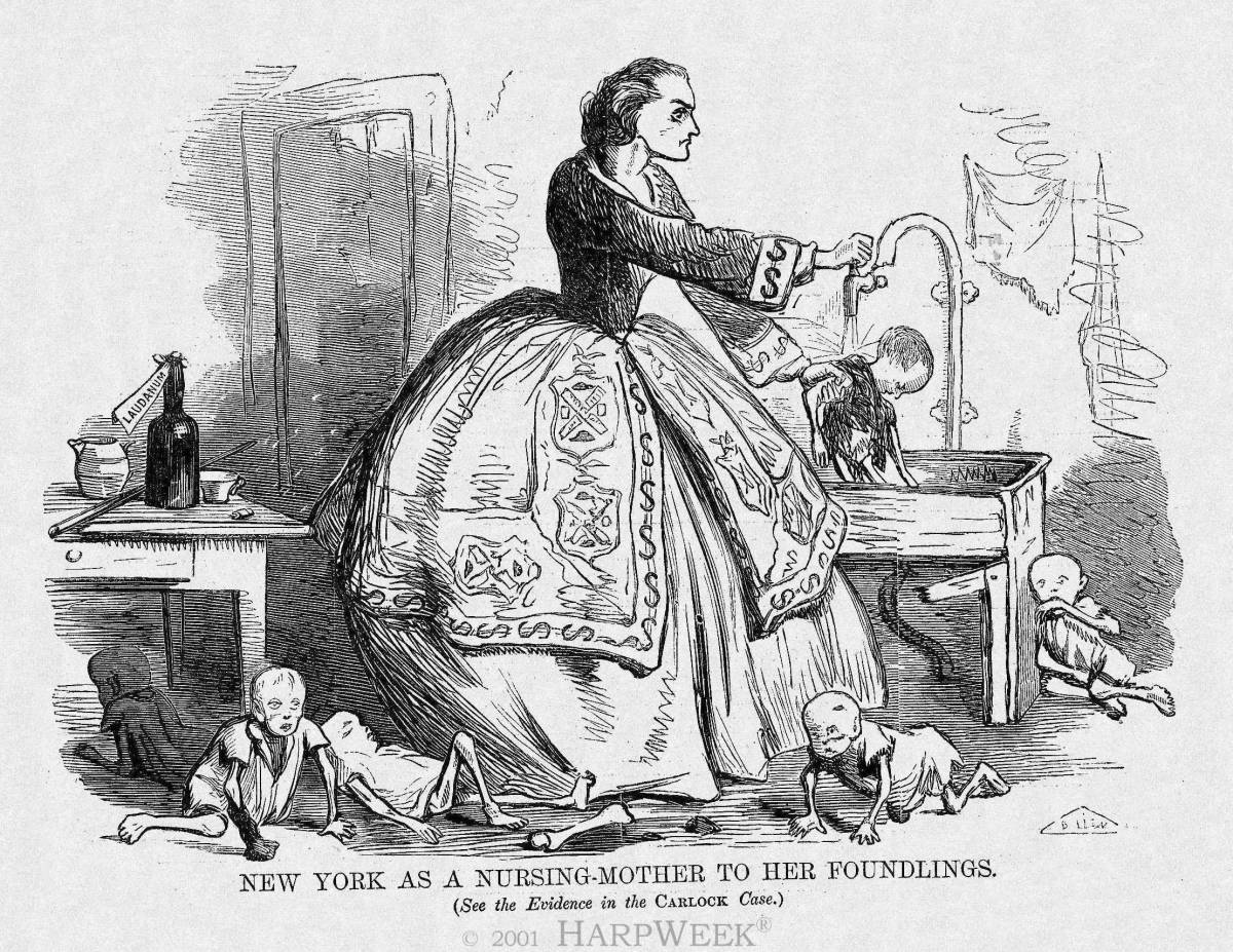"New York as a Nursing-Mother to her Foundlings"