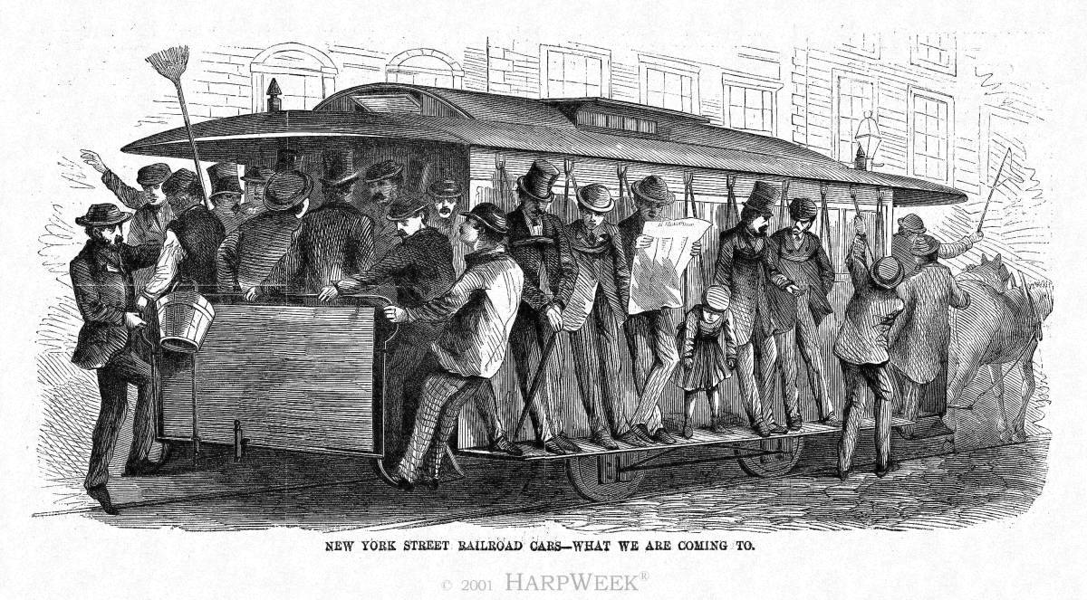 "New York Street Railroad Cars - What We Are Coming To"