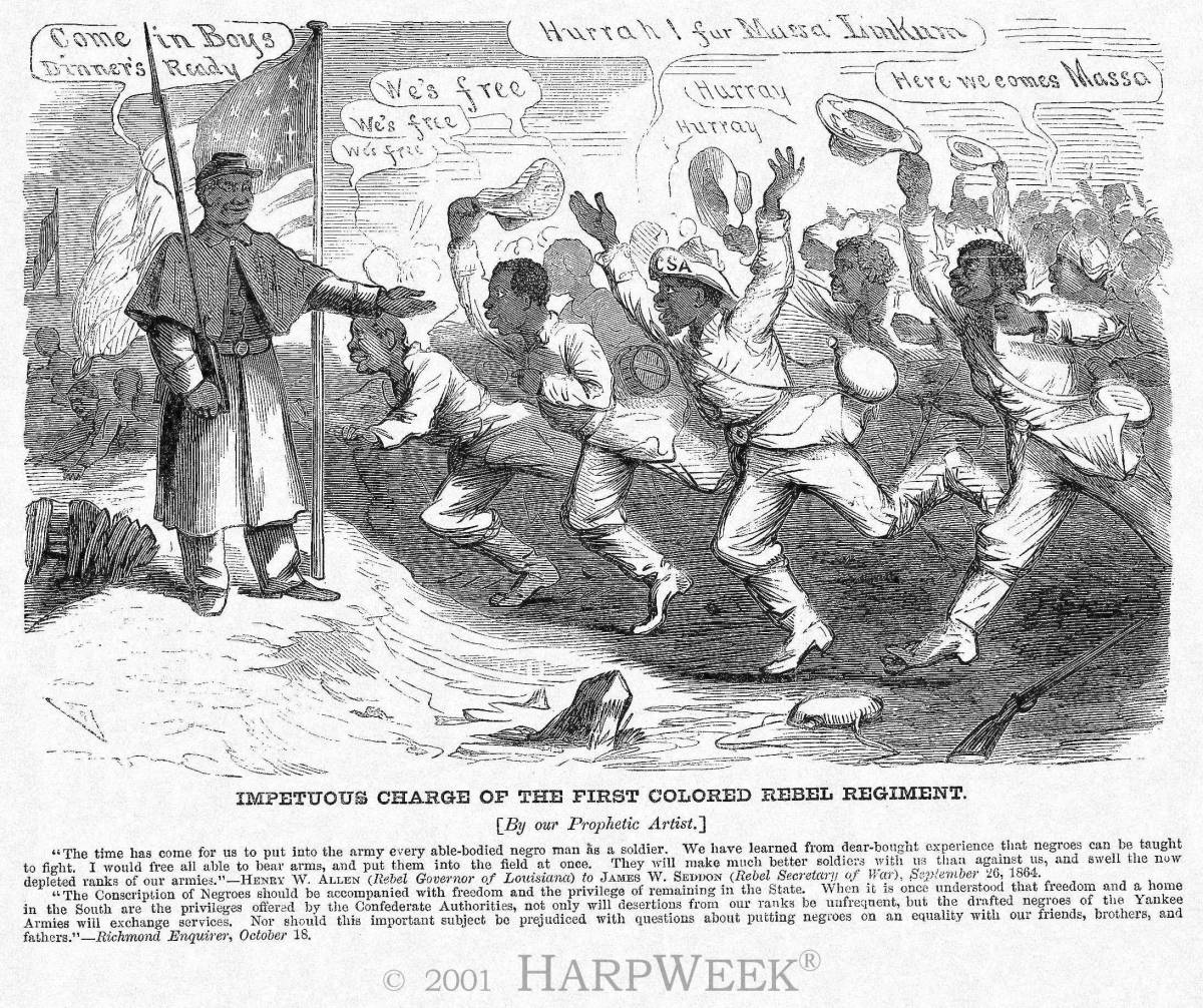 �Impetuous Charge of the First Colored Rebel Regiment"