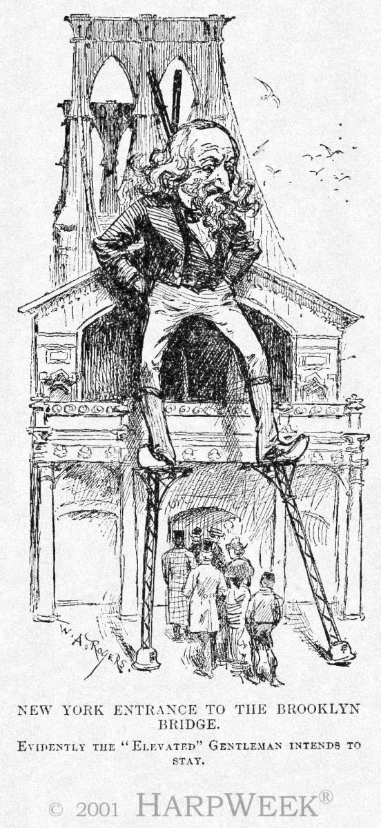 �New York Entrance To The Brooklyn Bridge"